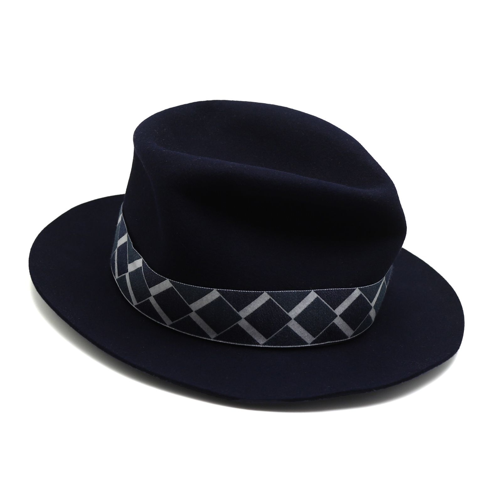 ボルサリーノ×ハンフリーボガート フェルトハット ネイビー 中折れ サイズ59 392836-0410