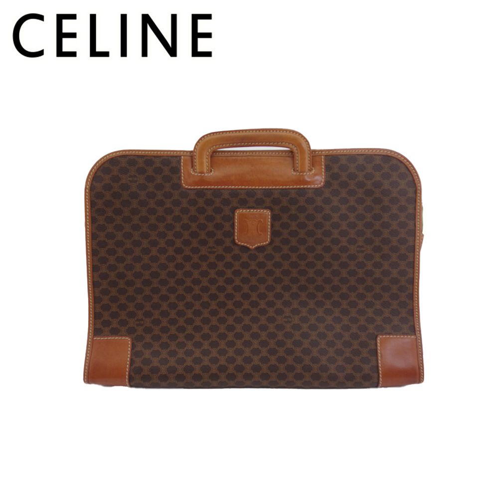 美品　セリーヌ　ビジネスバッグ　マカダム セリーヌ CELINE ビジネスバッグ マカダム ブラウン ベージュ