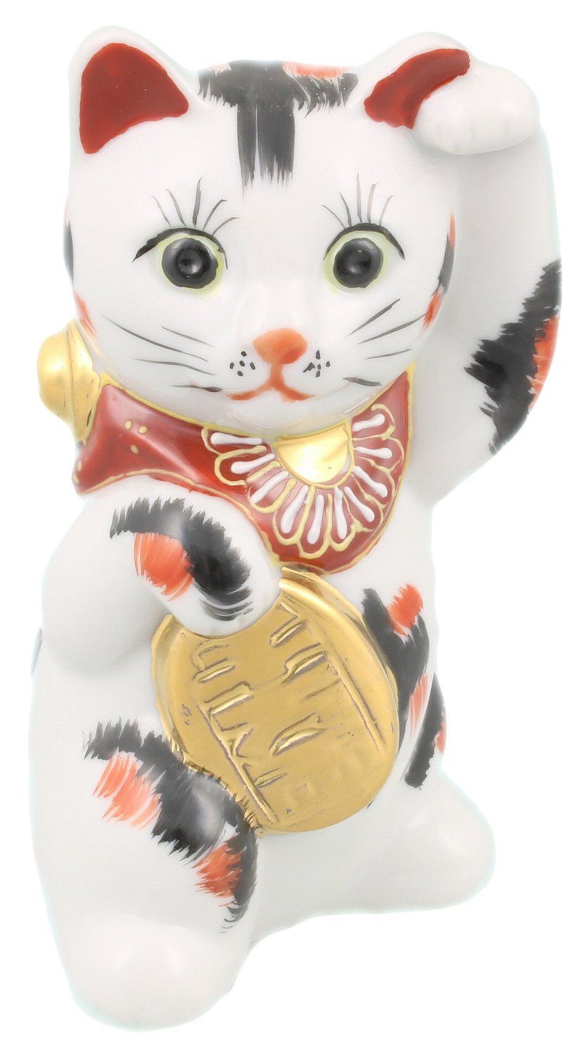 3号 A-0070 三毛 小判招き猫 九谷焼