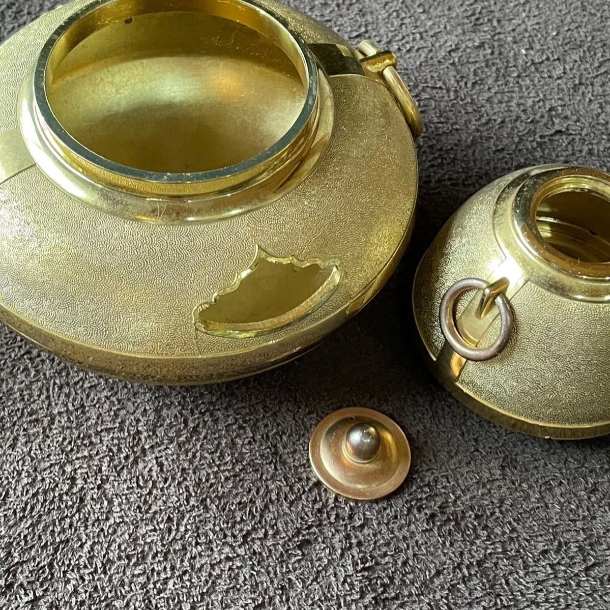 S97691 昭和レトロ 金メッキ香炉 24KGP