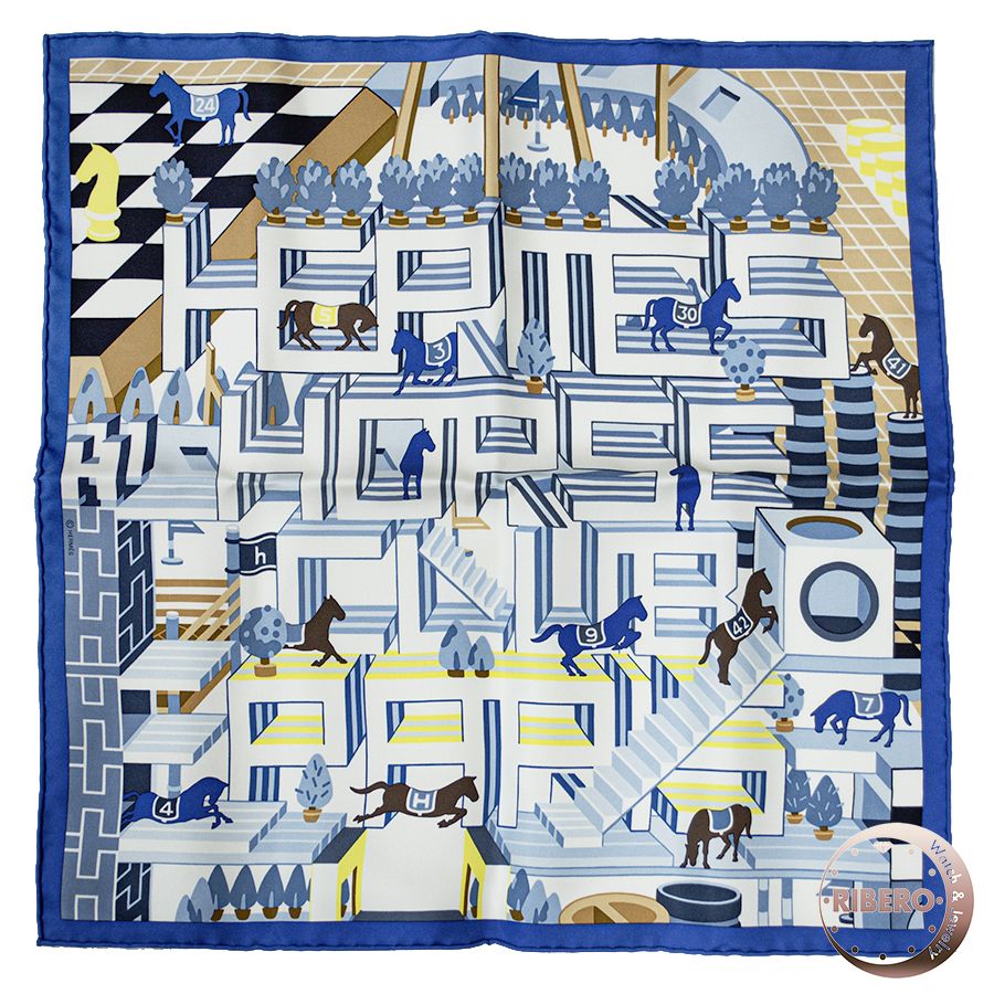 エルメス　ガヴロッシュ　「カレ キューブ」柄 HERMES エルメス スカーフ ガヴロッシュ GAVROCHE TWILL 45×45