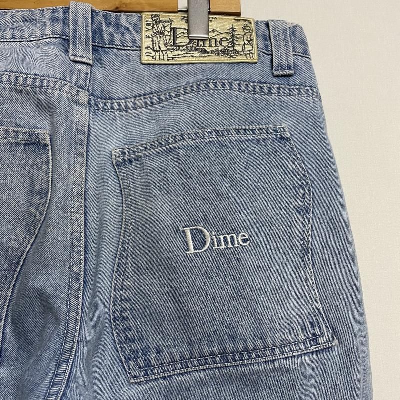 Dime 刺繍ロゴ ライトブルーデニムパンツ