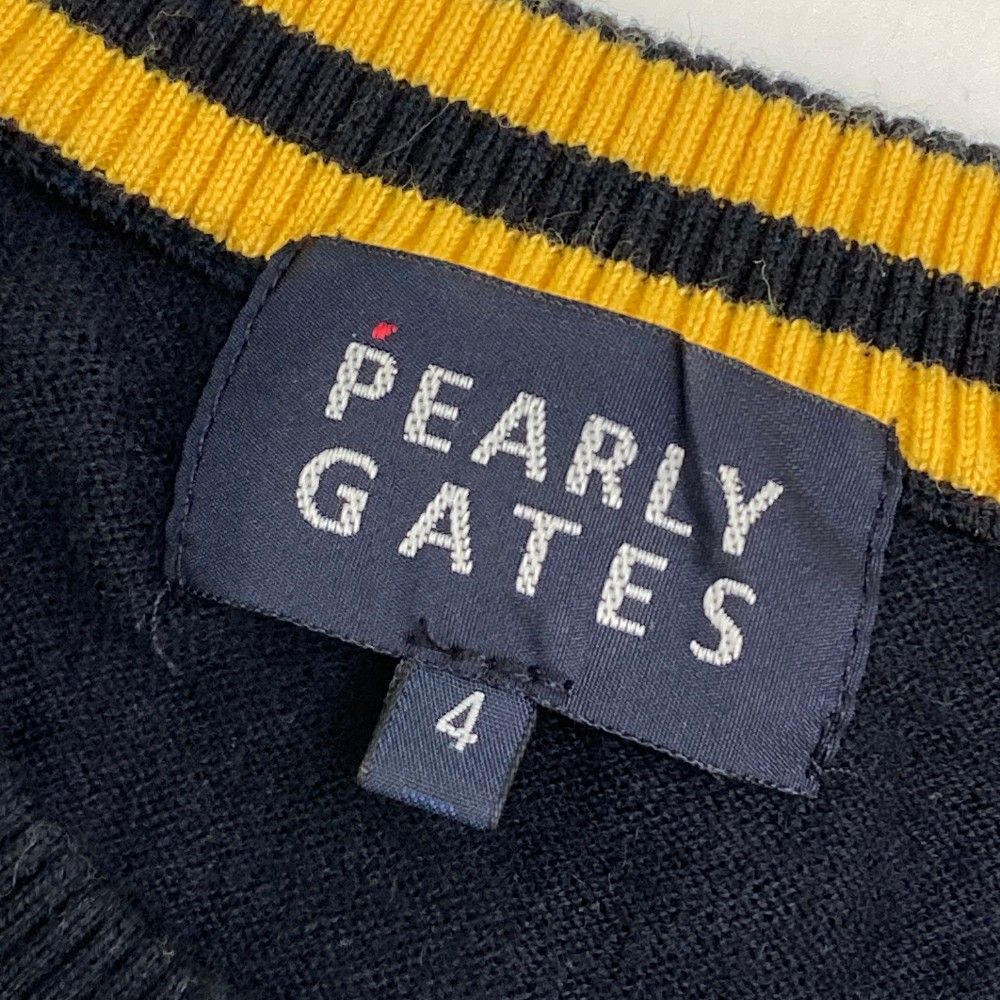 サイズ：4 PEARLY GATES パーリーゲイツ カシミヤ混 ニットセーター