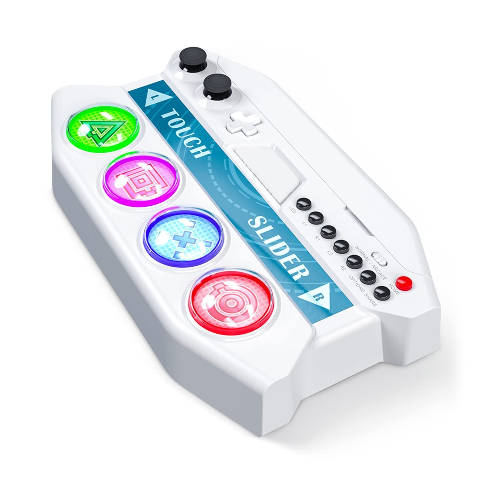 【フォロー割】Tone Future DX 」専用ミニコントローラー for PS4 DIVA PS4コントローラー ミニアケコン 遅延なし Project PEGA GAME 静音ボタン 「初音ミク アケコン タッチスライダー＆発光機能搭載 ホ