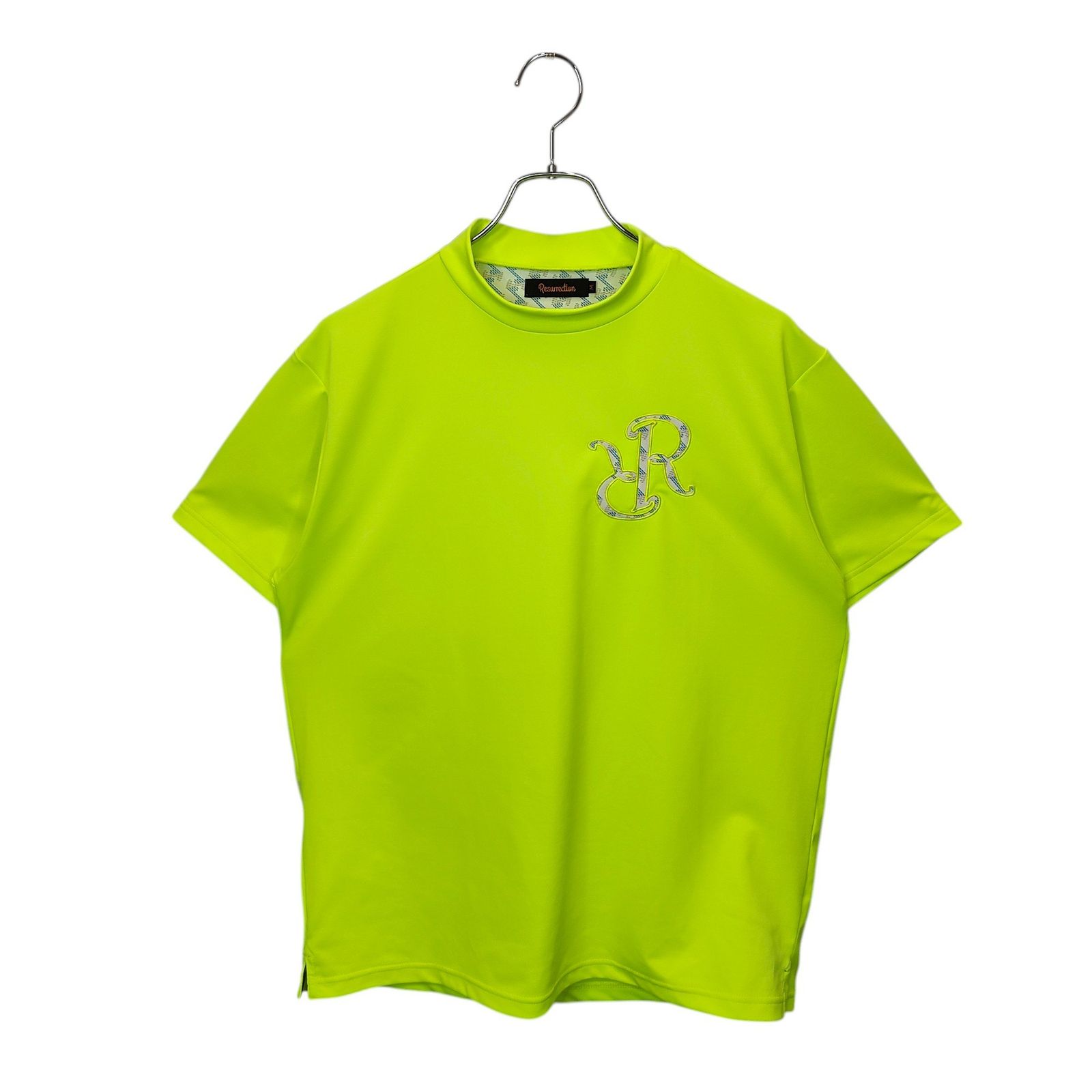 Resurrection レザレクション ゴルフ 24SS GM アップリケロー 半袖 モックネック Tシャツ BD12IN37-M M イエロー