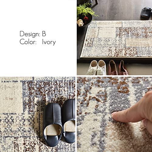 50x80cm_アイボリー 79826 RUGS-FACTORY 玄関マット 室内 おしゃれ