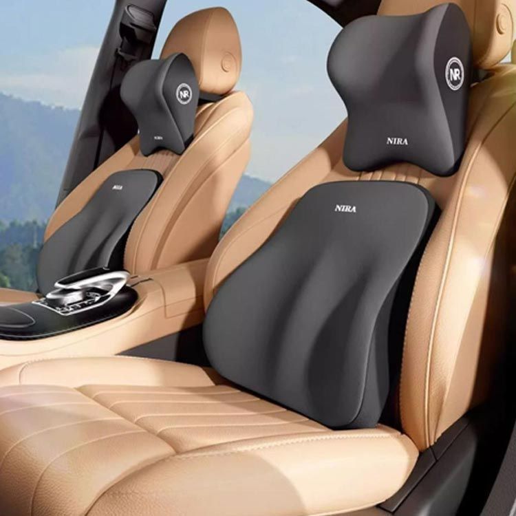 上海ディズニーカー用品　リーナベルヘッドレスト首枕と腰クッション 2点セット 上海ディズニーカー用品 リーナベルヘッドレスト首枕と腰