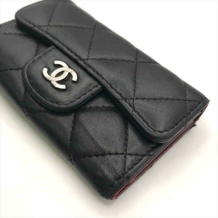 超美品 ココマーク シャネル CHANEL 良品 マトラッセ SV 6連 ラムスキン 小物