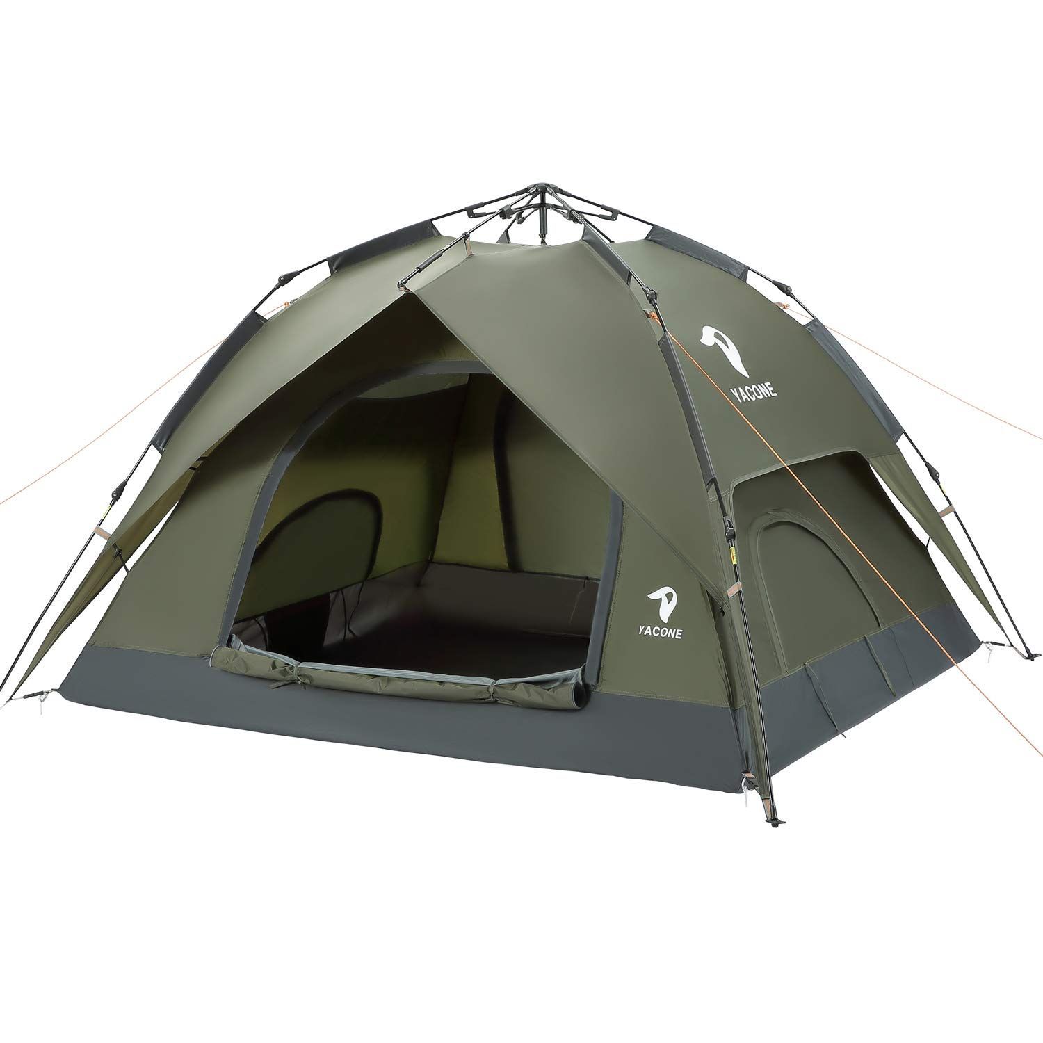 Color グレー YACONE テント 数秒設営 ワンタッチテント 3人用 二重層 キャンプ ワンタッチ 2WAY ソロ テント キャンプテント uvカット加工 防風防水 折りたたみ 登山 防災用 キャンプ用品 アウトドア コンパクト