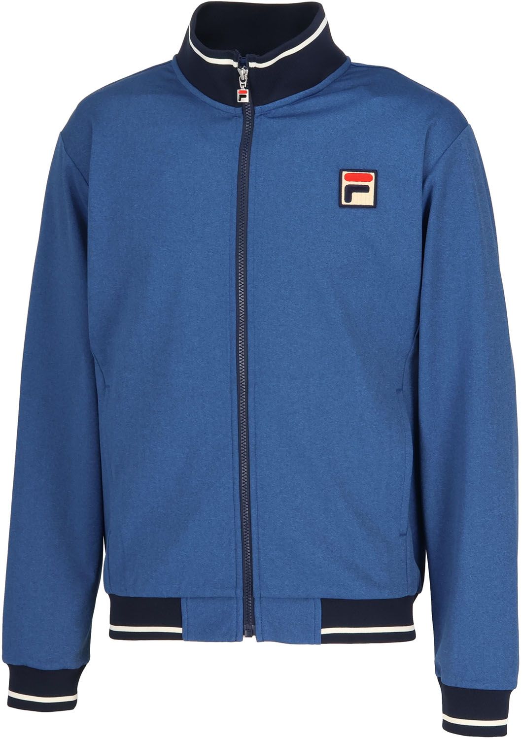 フィラ FILA テニス トラックジャケット メンズ 男性 大人 長袖 アウター 上着 ジャージ トップス ウェア ロゴ ワンポイント デニム風 部活動 クラブ サークル スクール 練習 EM0272 20Z ネイビー