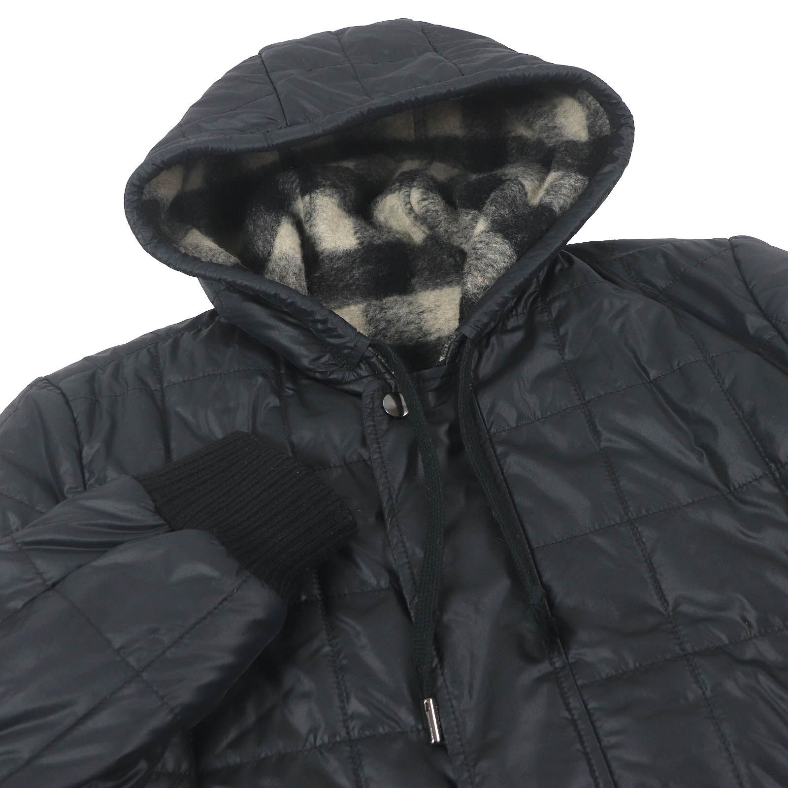 DOLCE&GABBANA チェック 中綿 リバーシブル ジャケット 美品□DOLCE&GABBANA ドルチェ＆ガッバーナ 無地 チェック 黒