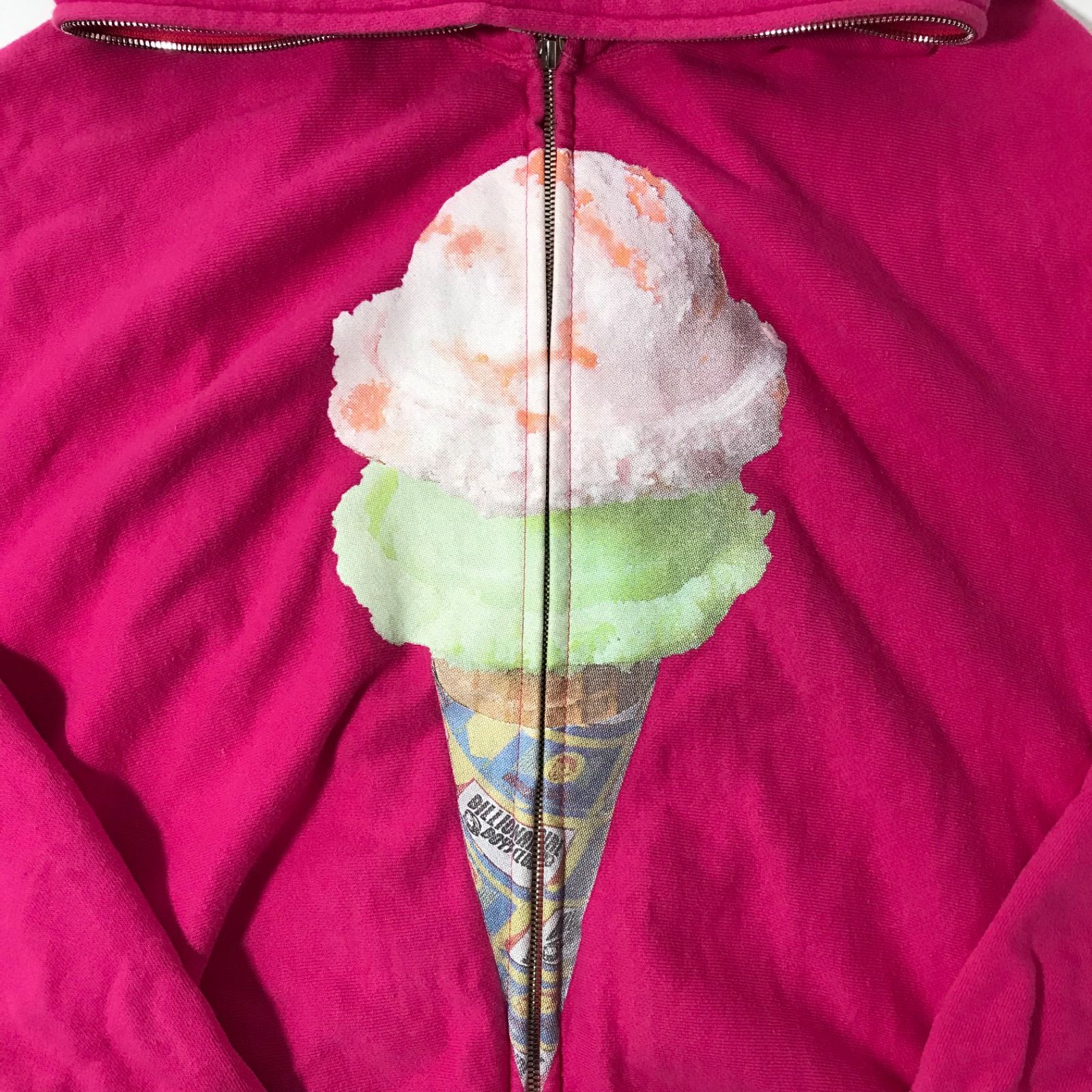 M0918-1-N BILLIONAIRE BOYS CLAB ICE CREAM ビリオネアボーイズクラブ アイスクリーム ジップパーカー ピンク プリント