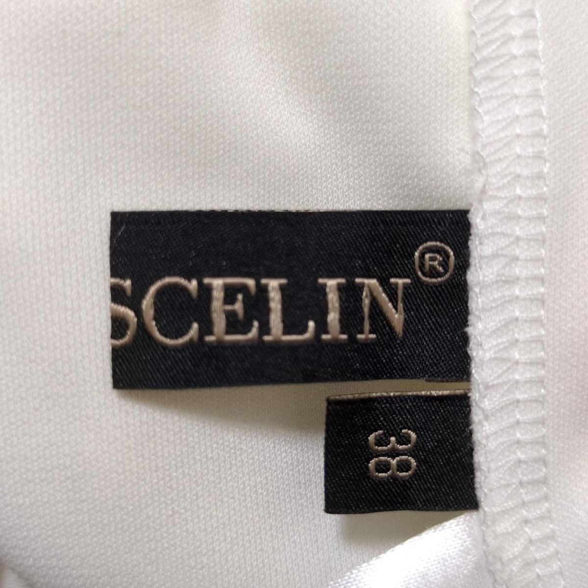 CHRISCELIN(クリスセリーン) 半袖カットソー サイズ38 M レディース新品同様  - 白×黒 クルーネック/レース/フラワー(花) CHRISCELIN(クリスセリーン) 半袖カットソー サイズ38 M