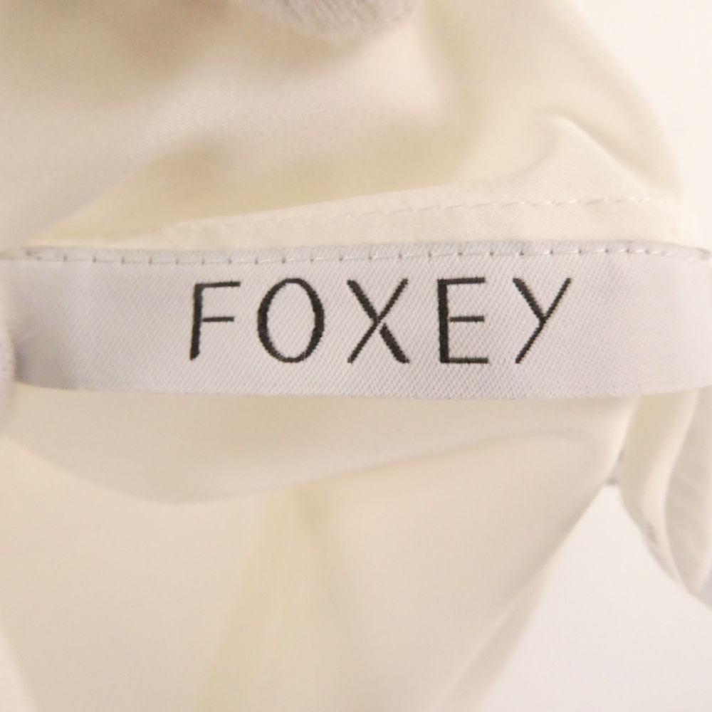 美品 FOXEY フォクシー 39712 タイカラー ブラウス 38 ポリエステル 他