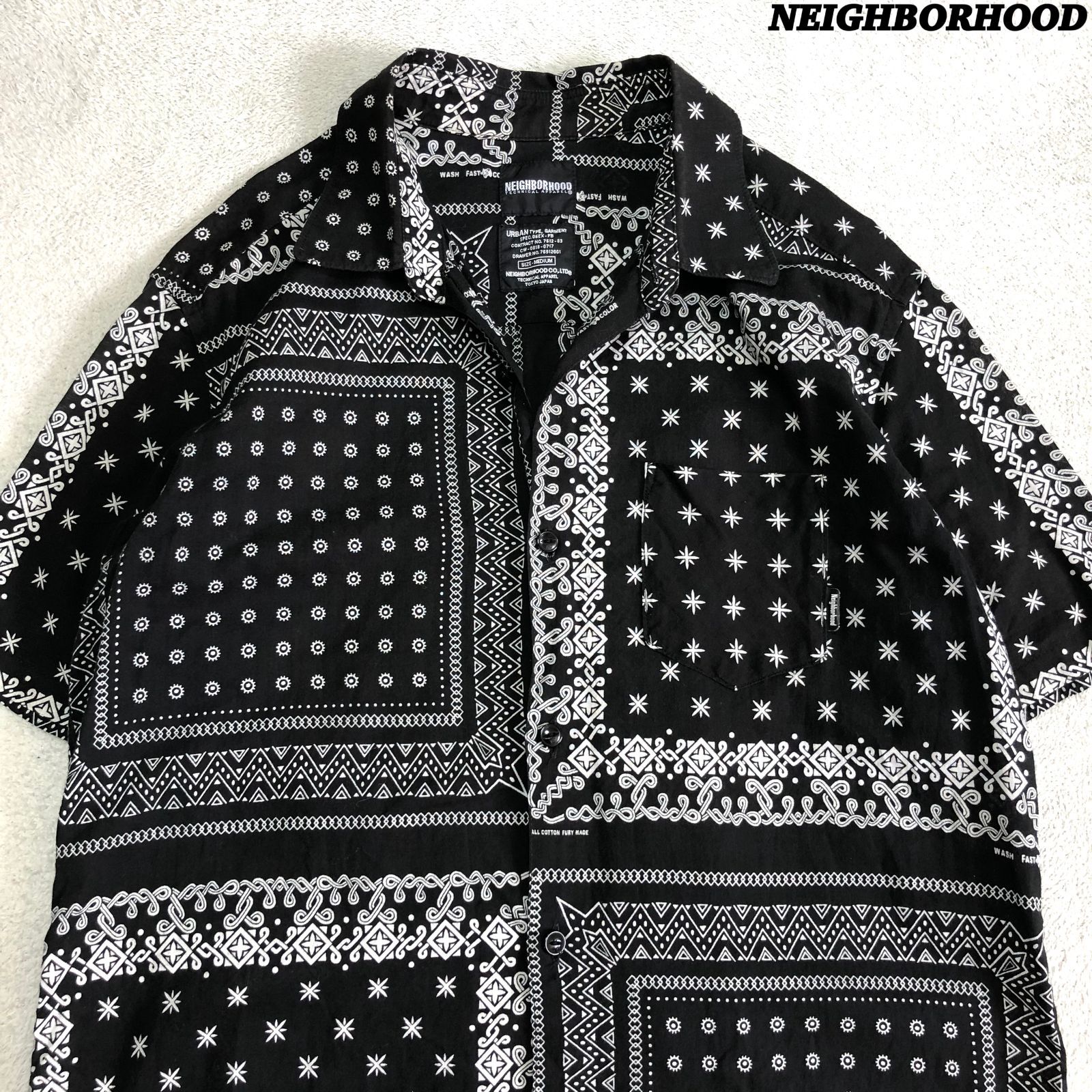 NEIGHBORHOOD バンダナ柄シャツ L NEIGHBORHOOD BANDANA PATTERN PLAIN SHIRT ショートスリーブ