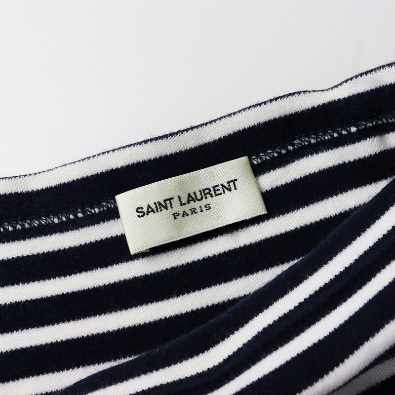SAINT LAURENT PARIS ボーダー ボートネックカットソー 【公式通販】
