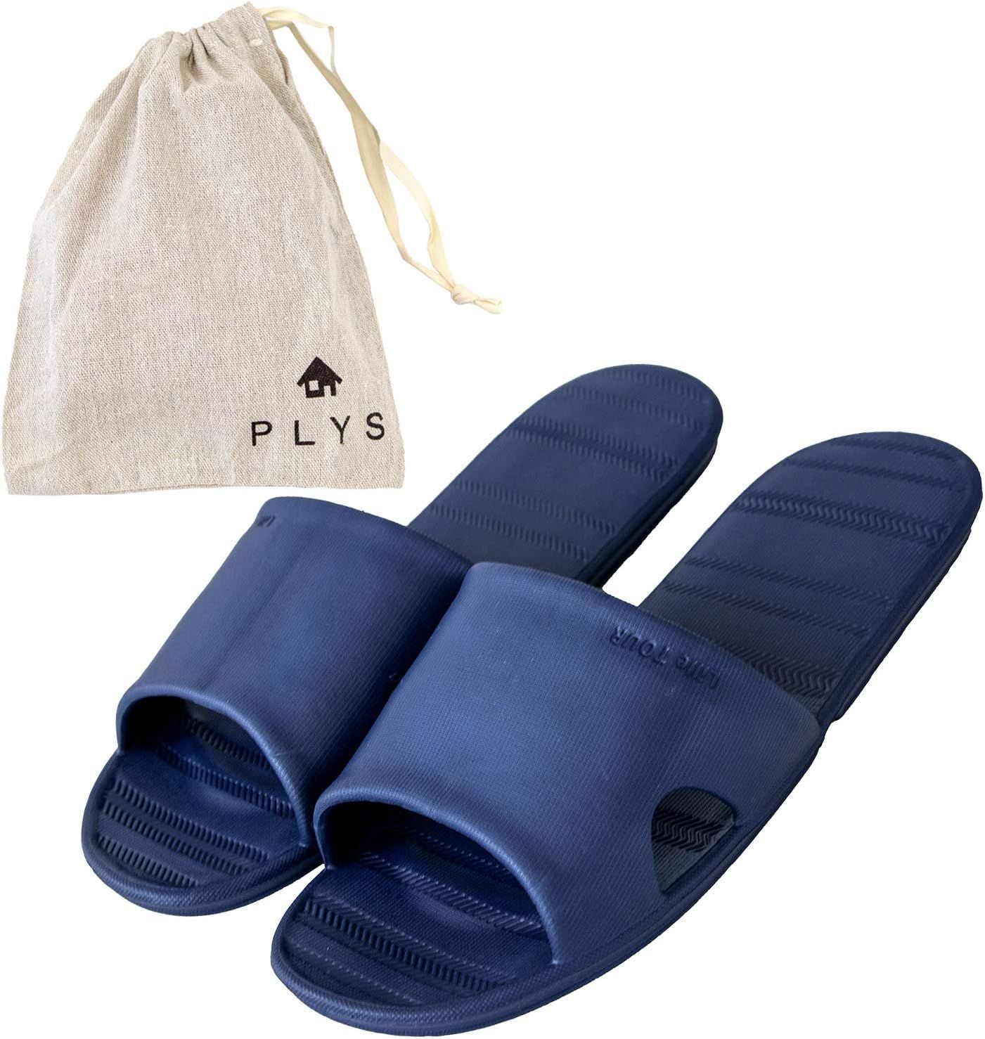 【特別セール】>L ネイビー< オカ(OKA) PLYS Lille TOUR トラベルサンダル Lサイズ ネイビー 足のサイズ:約27cmまで (収納用ポーチ付き 軽量 コンパクト 防水)