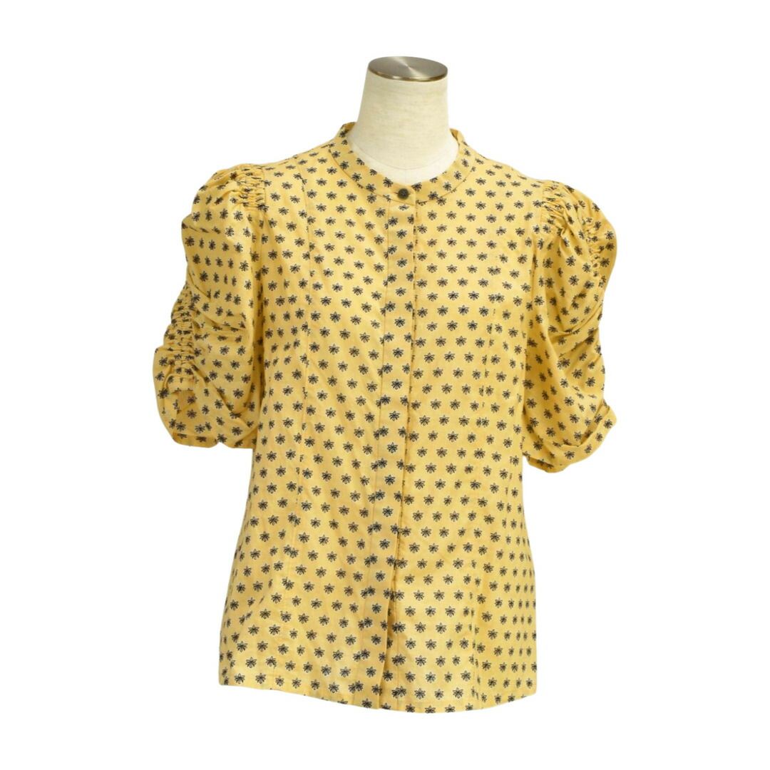 ヴィヴィアンタム VIVIENNE TAM ブラウス 柄 イエロー サイズ 38 日本