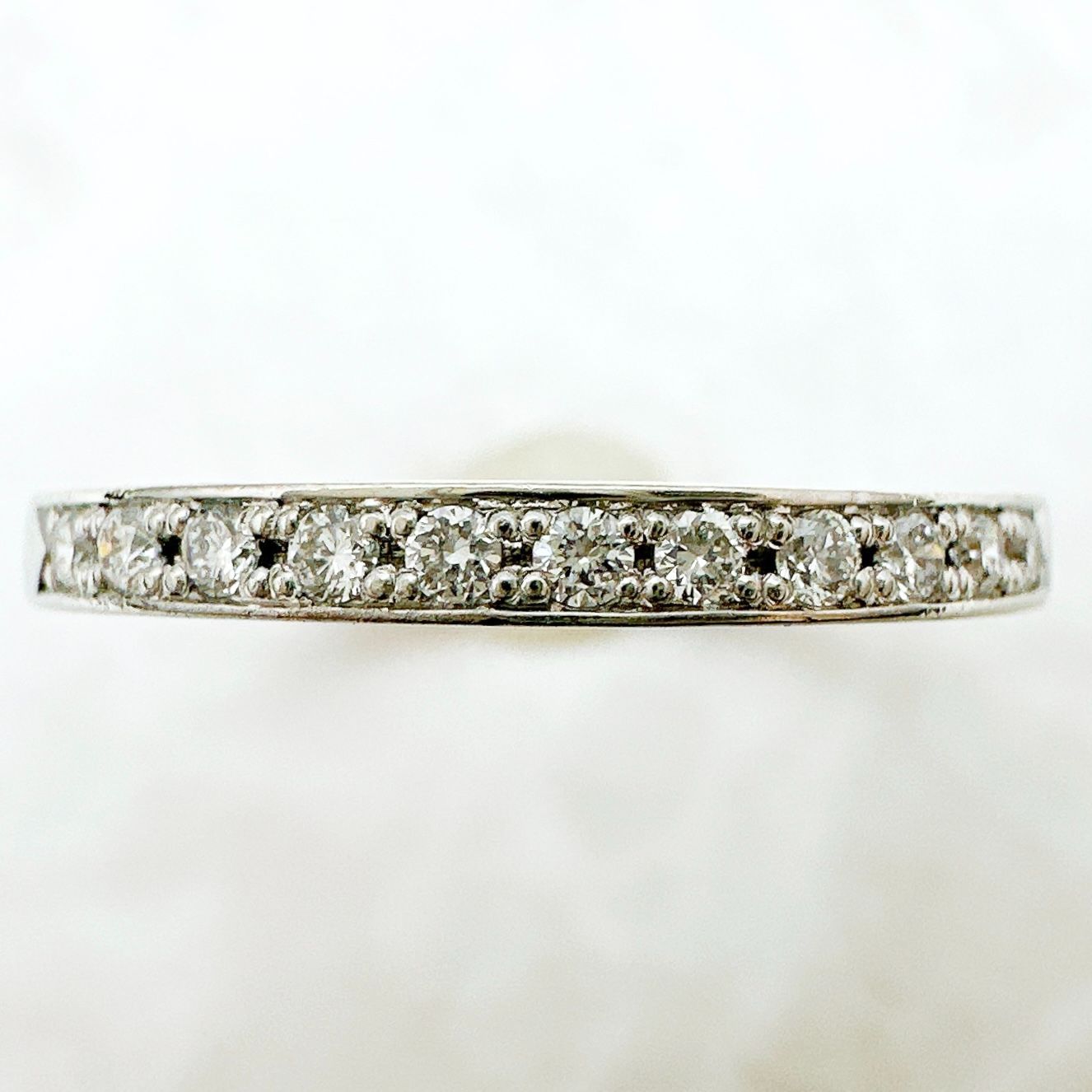 美品🌟4℃ ハーフエタニティ ダイヤモンド プラチナ リング 8号 U