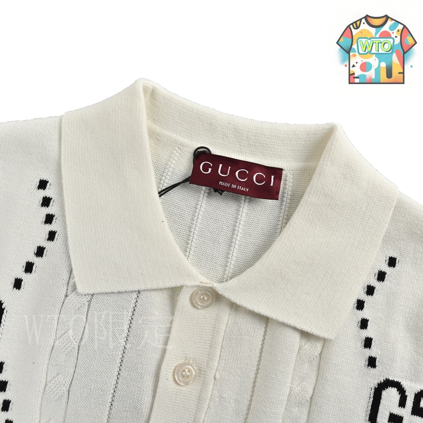 今日特価】Gucci 25ss Double G Jacquard Cable - knit Polo