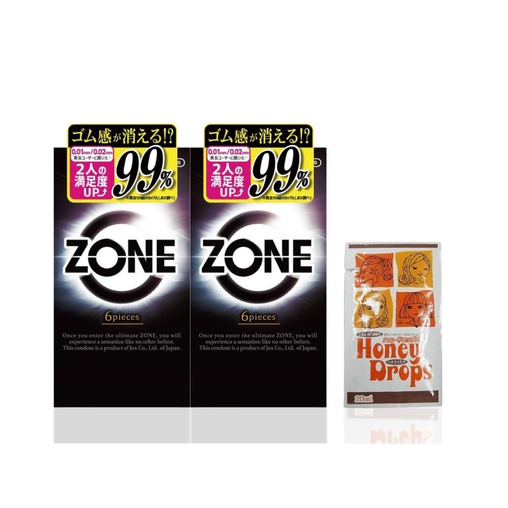 ZONE ゾーン コンドーム 2箱セット ジェクス ラージサイズ Lサイズ 6個入 図太く 送料無料 中身がわからない梱包