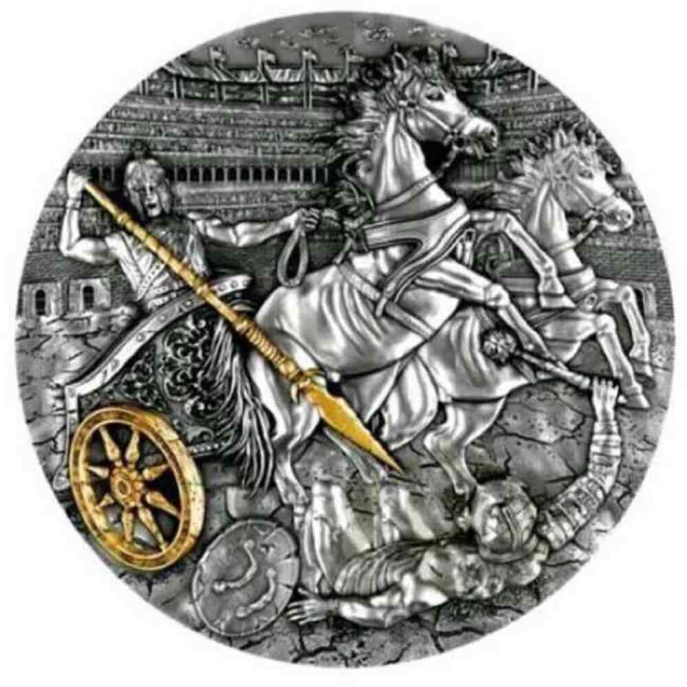 2 oz Silver CHARIOT Coin MS70 2019 Niue | Silver Coin