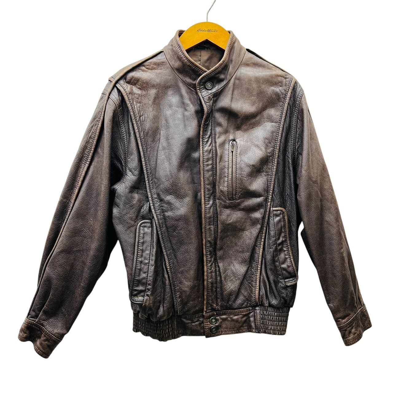 PARTINA パルティーナ レザー ジャケット ライダース ブラウン メンズ Lサイズ
