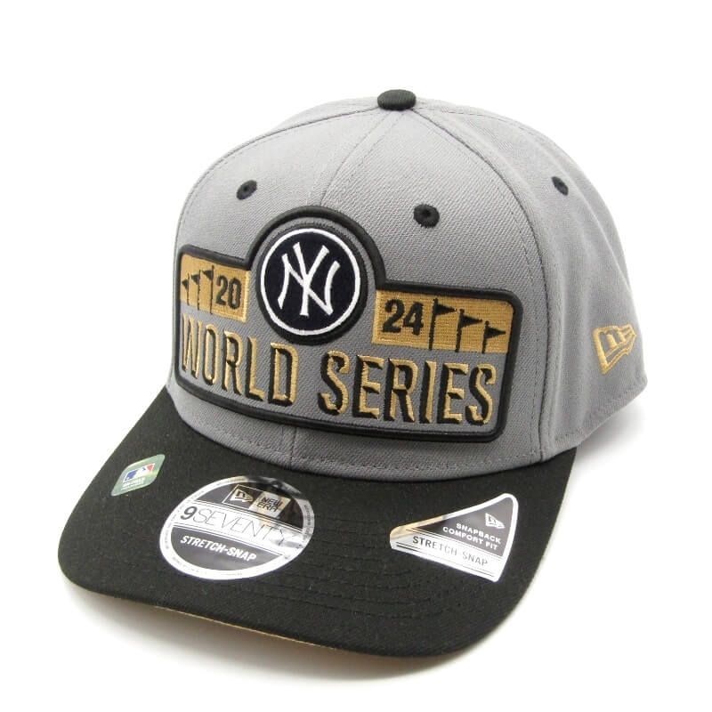 未使用 NEW ERA ニューエラ ベースボールキャップ NY MLB ニューヨークヤンキース 2024年 アメリカンリーグ優勝記念 グレー  28009473