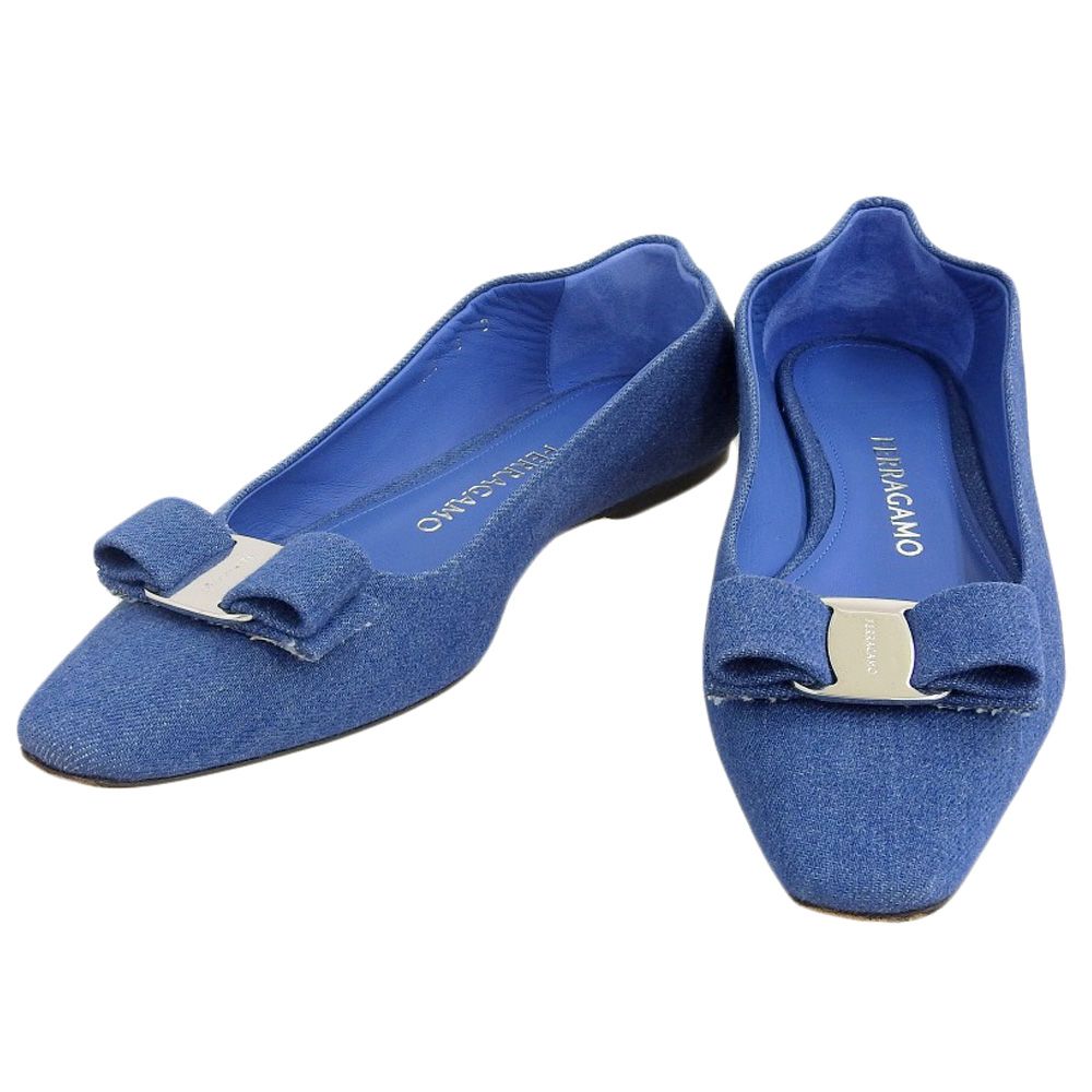 ❀美品 トリーバーチ 紺 ネイビー レッド 23cm 6 フラットシューズ