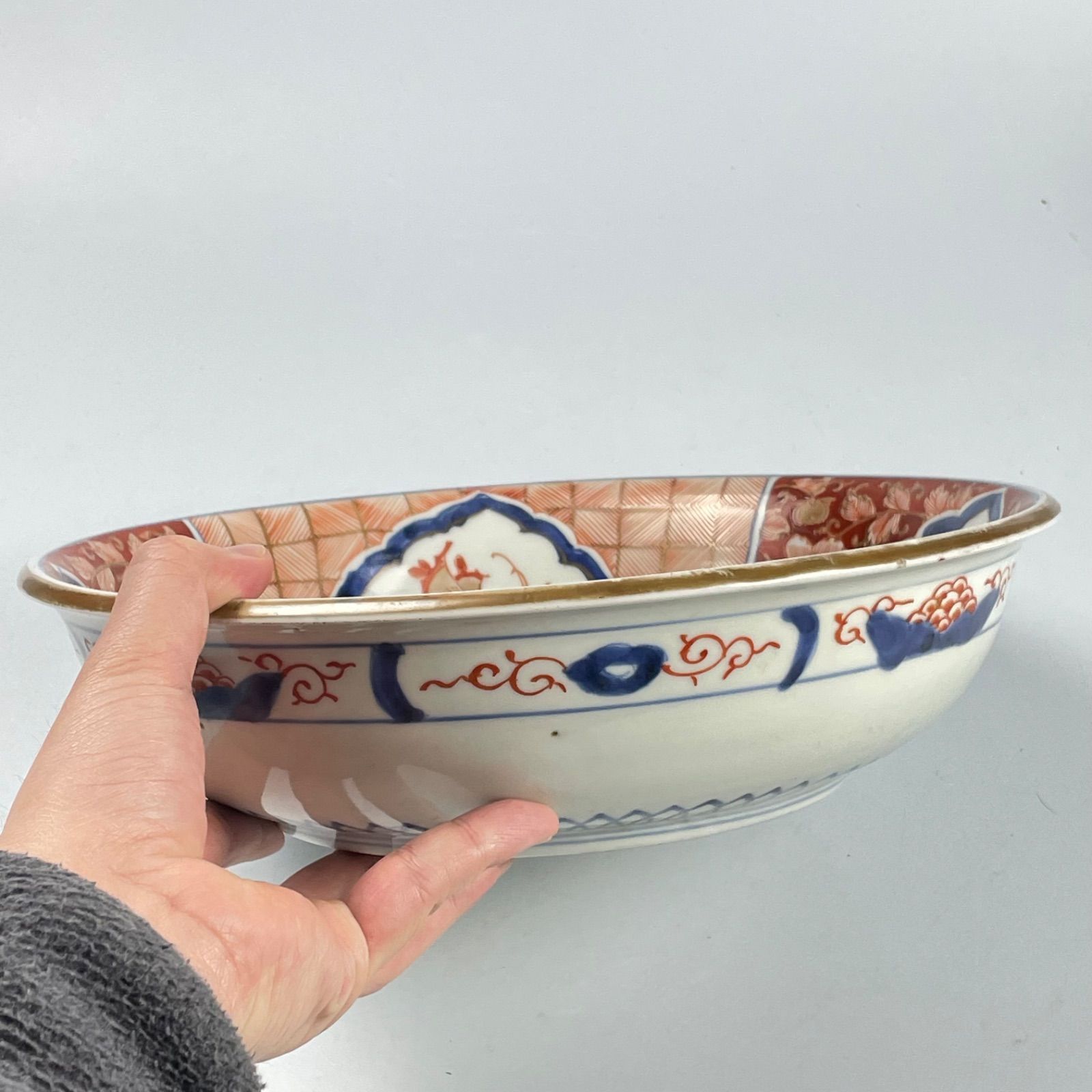 783 錦手 花 蝶 古伊万里 伊万里焼 骨董 アンティーク 大鉢 【公式通販】