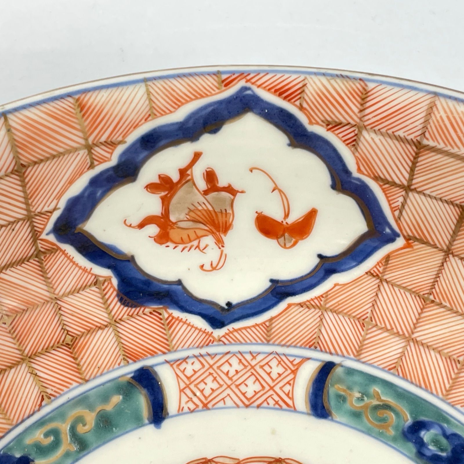 783 錦手 花 蝶 古伊万里 伊万里焼 骨董 アンティーク 大鉢 【公式通販】