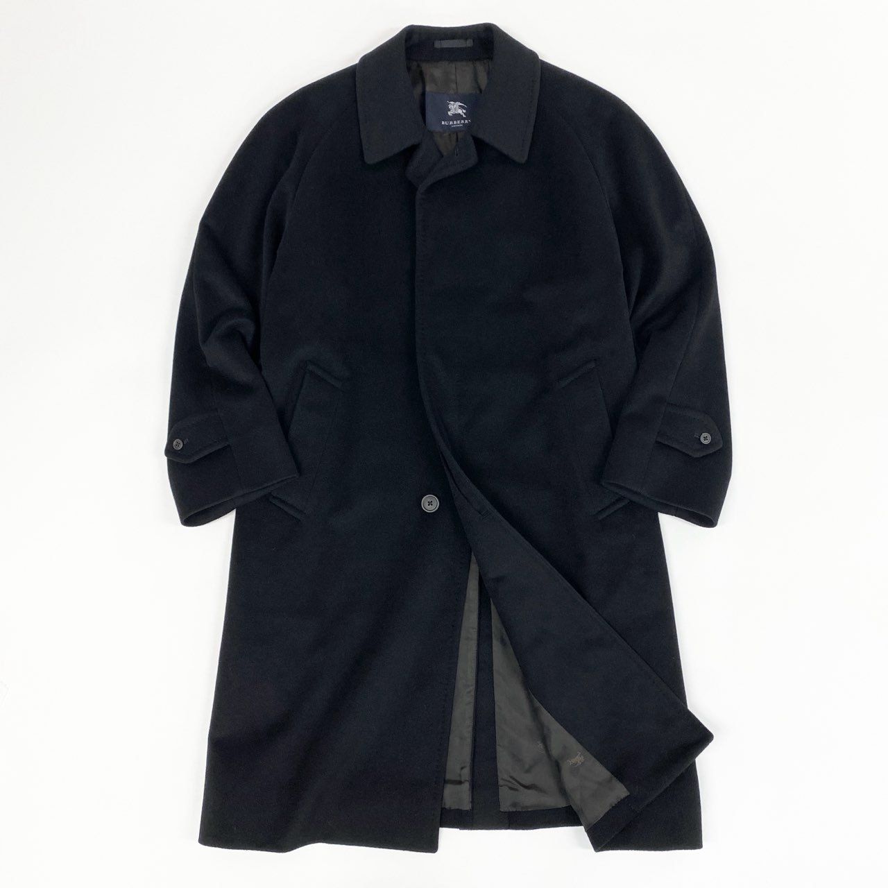 H3484-3◾️バーバリー　カシミア100% ロングコート　ブラック H3484-3◾️バーバリー カシミア100% ロングコート ブラック