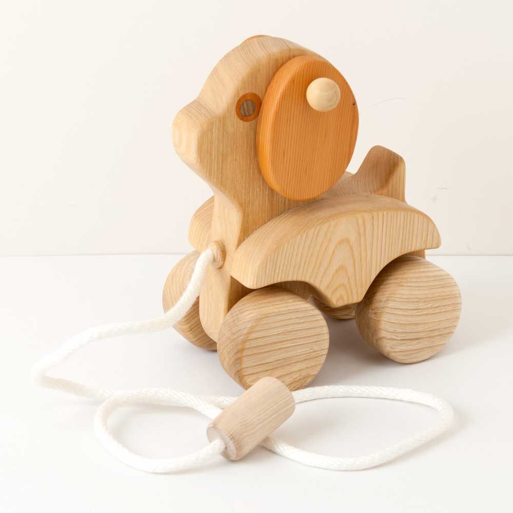 木製玩具 犬の車おもちゃ 栃木県の工芸品 Wooden dog car toy Tochigi craft