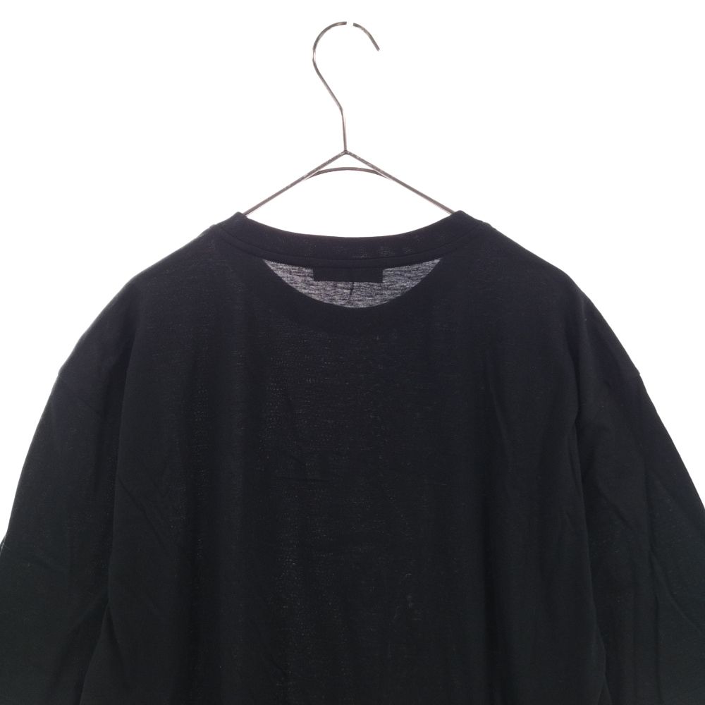 【ABランク】PRADA プラダ レイズドロゴTシャツ 半袖 クルーネック トップス UJN815 S221 1052 コットン ブラック XLサイズ メンズ【ISEYA】