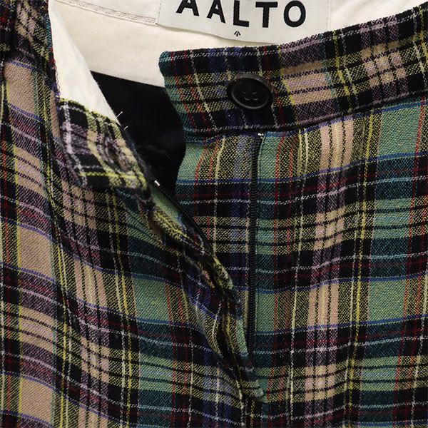 アールト ウールブレンド チェック ロングパンツ 34 AALTO メンズ