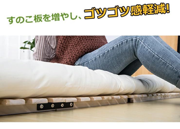【新品】140cmダブル 折りたたみ天然桐すのこベッド 二つ折り コンパクト収納 BTM 【2つ折り ダブル】ベッド すのこベッド 折りたたみ ダブル 送料