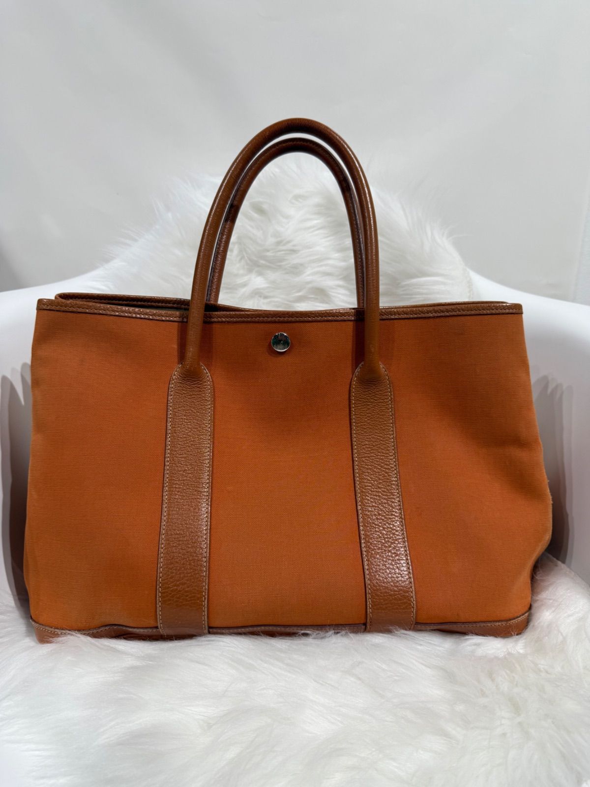 美品 HERMES エルメス レザー使い ウール ニット ジャケット 本革 美品