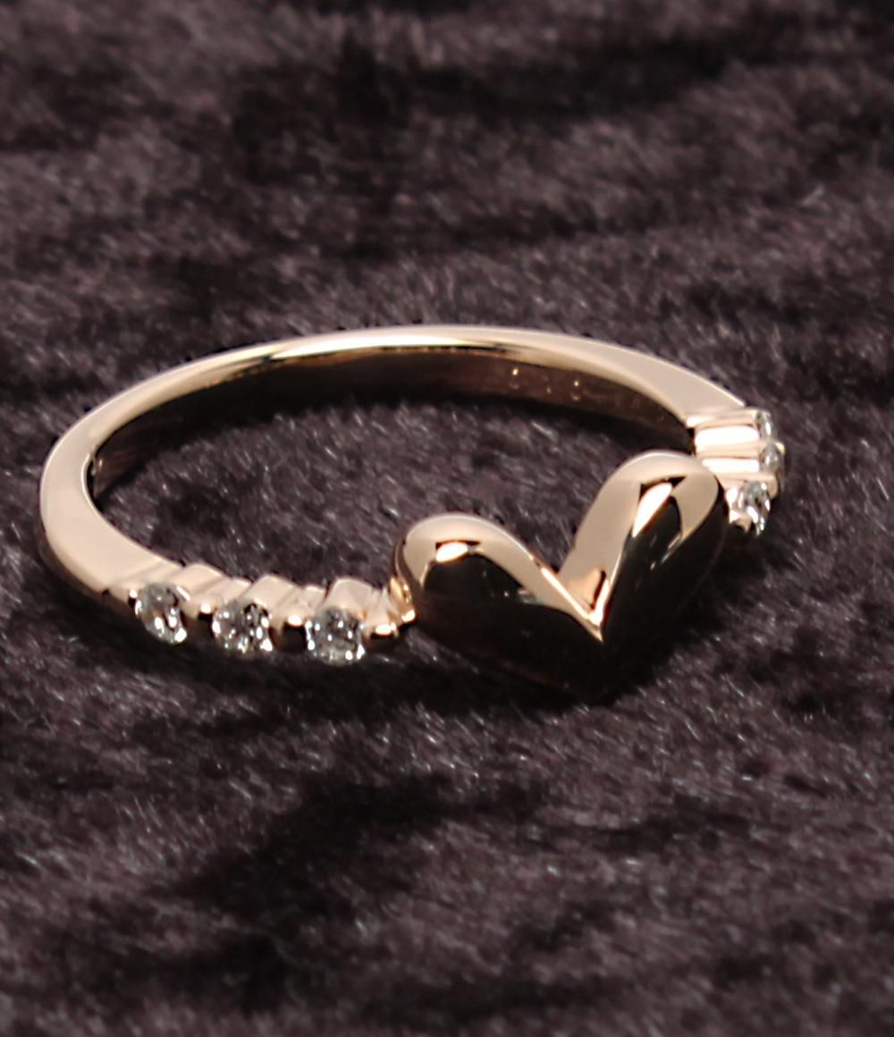 美品 ギンザタナカ リング 指輪 K18 ダイヤ 0.10ct ハートモチーフ  