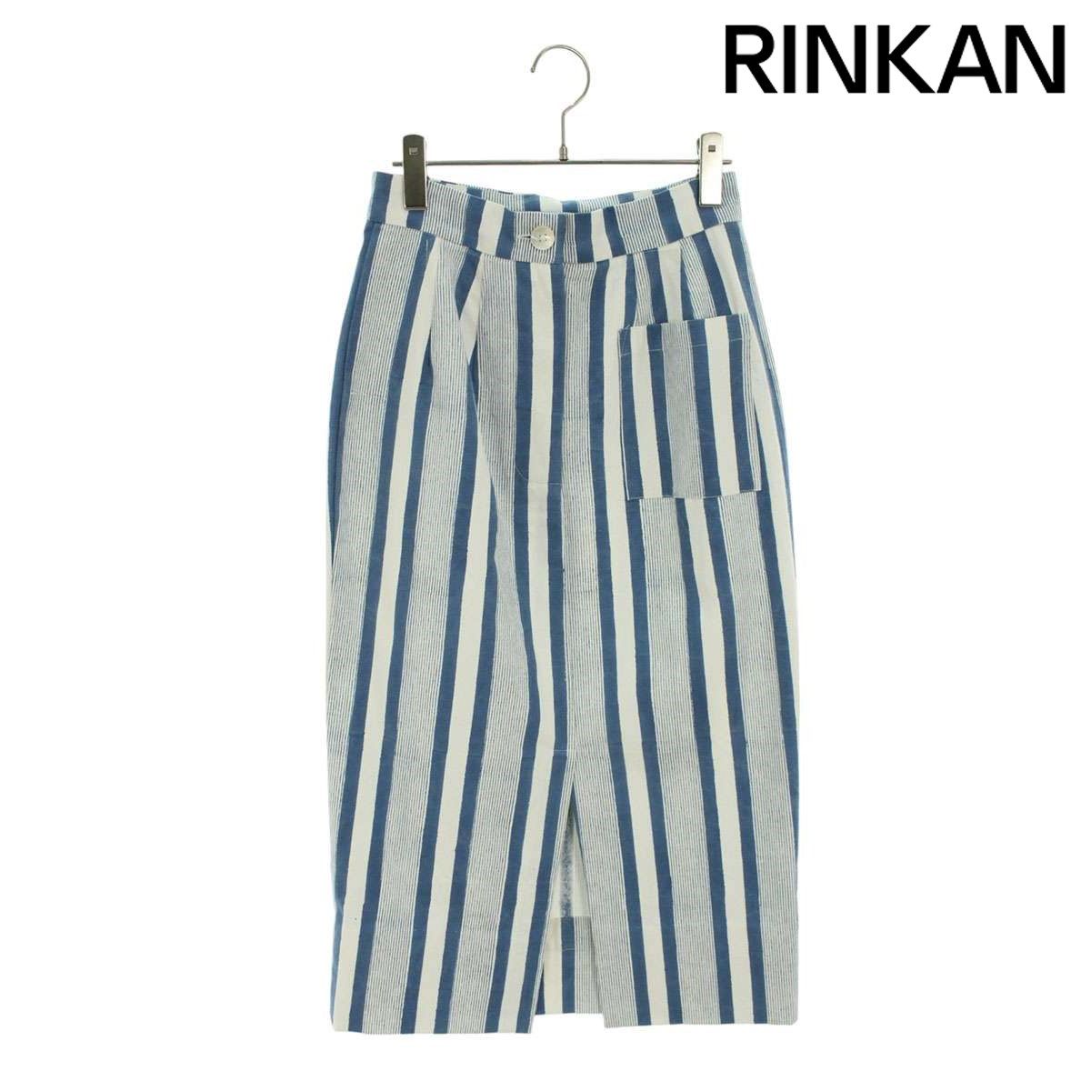 エスゼット ブロックプリント ×ロンハーマン Ron Herman  CANVAS SKIRT SEASIDE STRIPE ストライプ柄キャンバススカート メンズ S