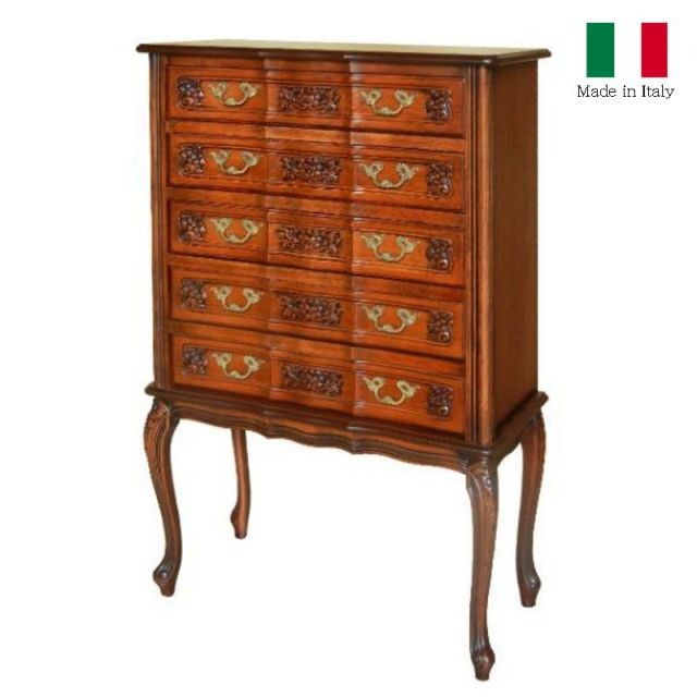 イタリアン家具 ヨーロピアン 猫足5段チェスト 箪笥 収納 家具 イタリア家具 5段チェスト 輸入家具 クラシック家具 ヨーロッパ家具