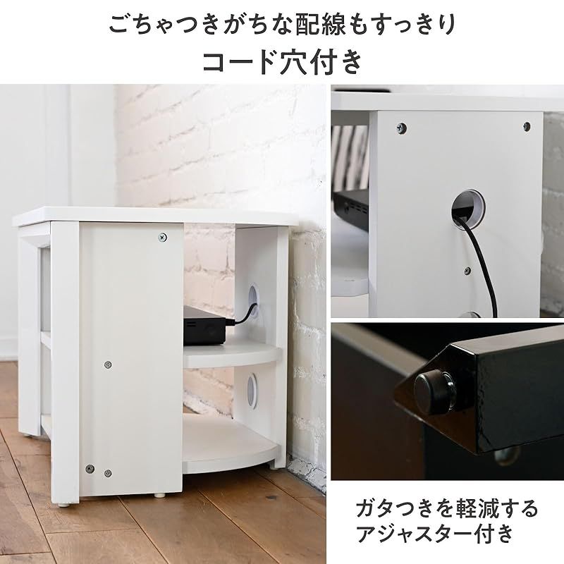 山善 YAMAZEN テレビ台 テレビボード ラック ローボード 収納 コーナー 幅59.5×奥行39.5×高さ40cm 組立品 シャイニーブラック SHTE-600 SBK 1 WWW_USTAUSTRALIA_COM_AU