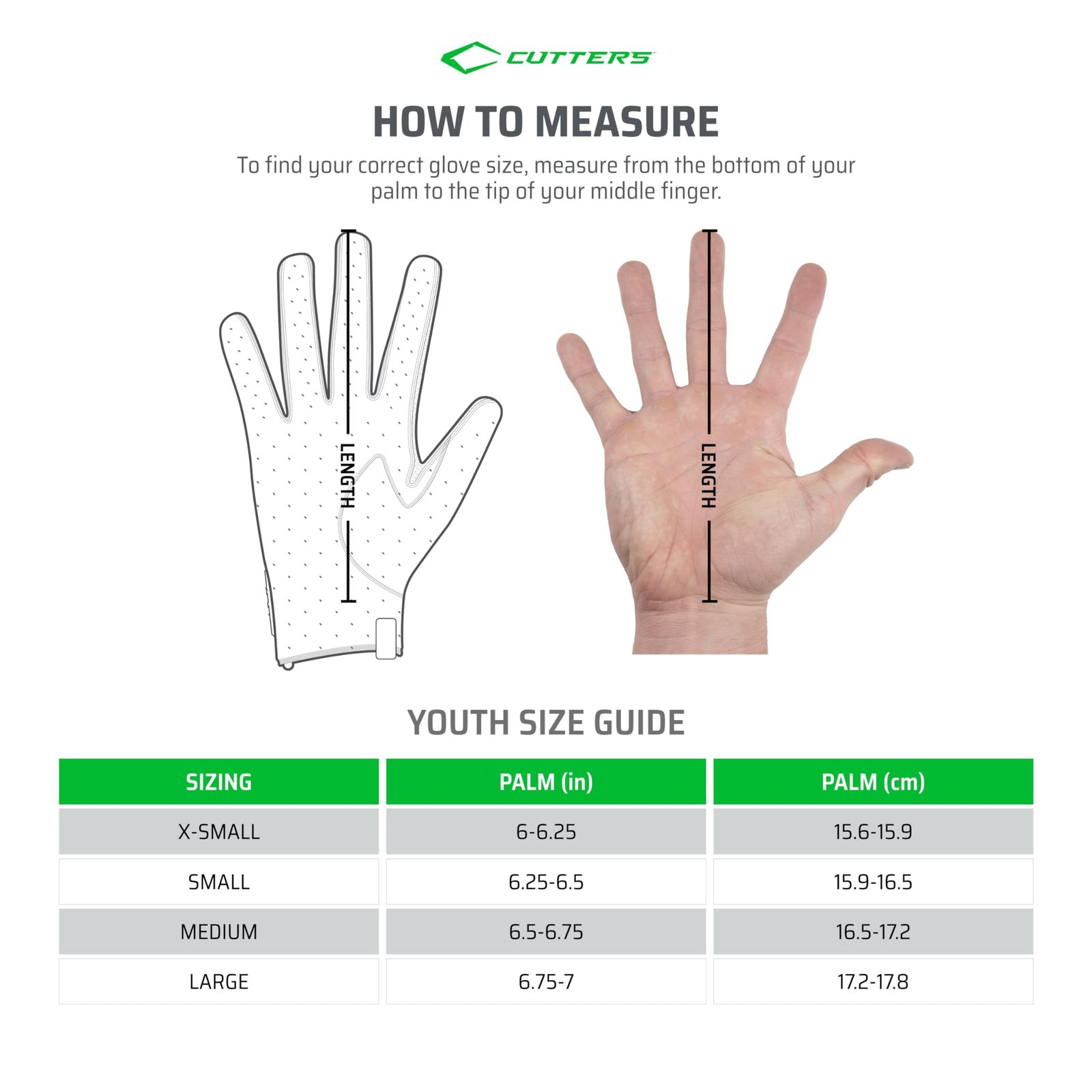 Cutters ゲームデー フットボール用グローブ1組 シリコングリップ レシーバーグローブ ユース-大人サイズ YOUTH Small ブラック Youth Small