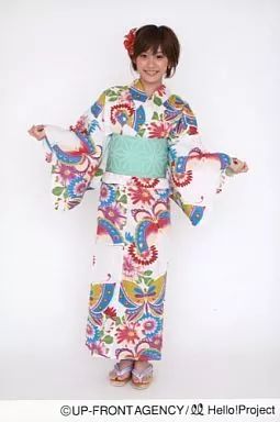 中古】生写真(ハロプロ) モーニング娘。/高橋愛/着物花柄白・全身