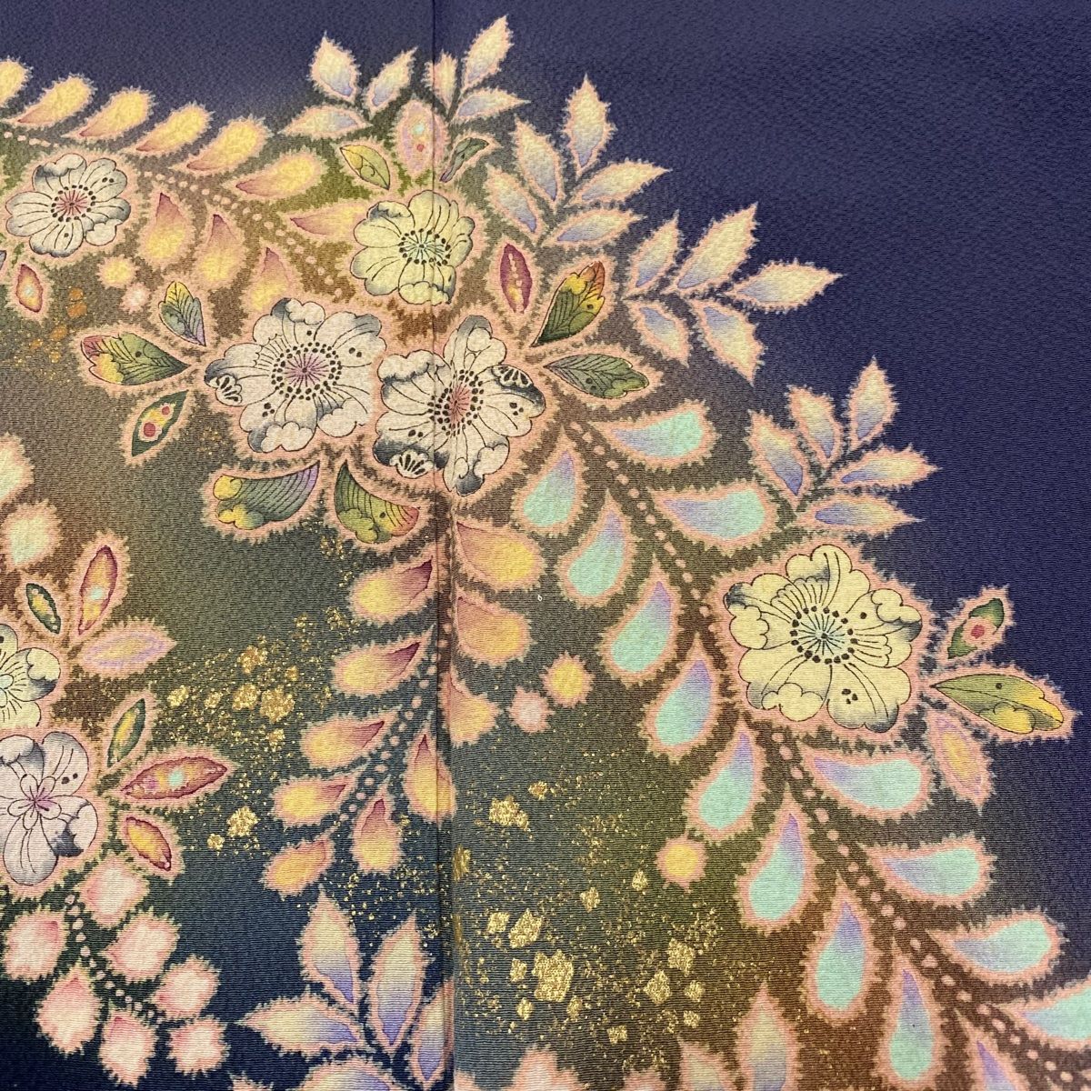 付下げ 身丈159cm 裄丈68cm L 袷 翠山工房 落款 辻が花 金彩