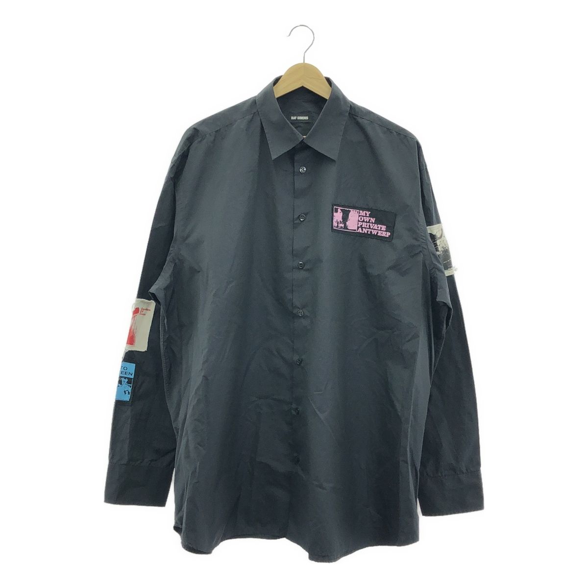 RAF SIMONS | ラフシモンズ | MY OWN PRIVATE ANTWERP PATCH SHIRT パッチオーバーサイズ シャツ | 46 | ブラック | メンズ