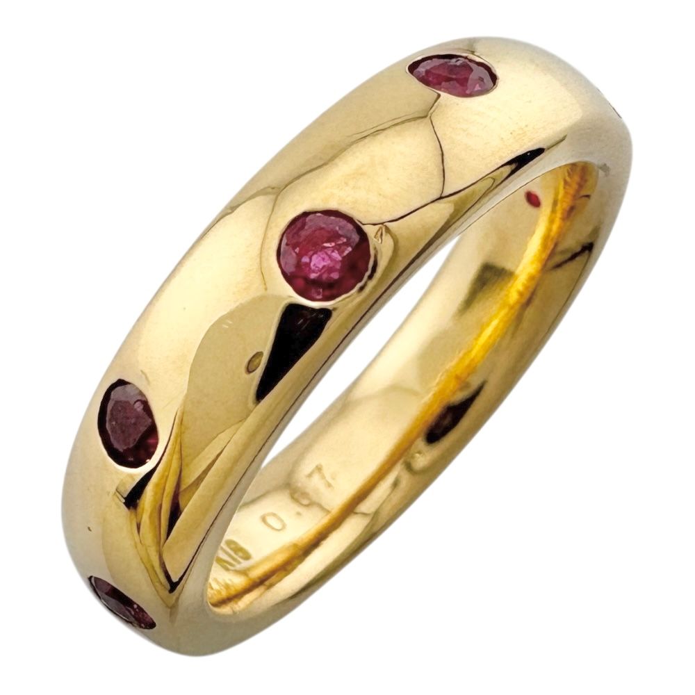 リング 指輪 14号 18金 K18イエローゴールド ルビー レディース