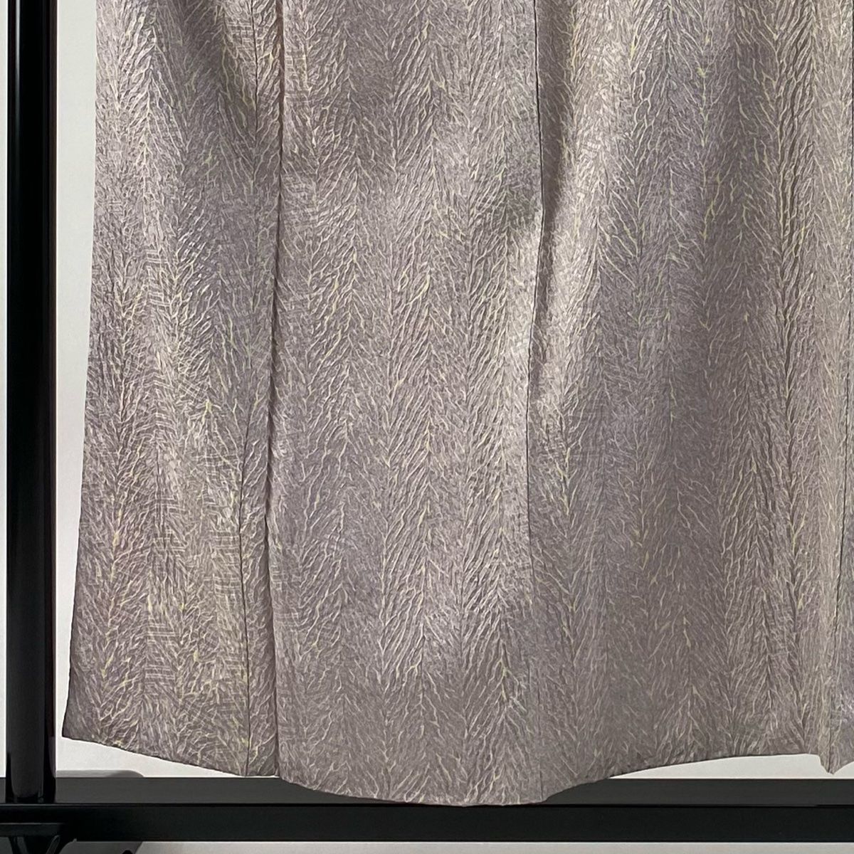 小紋 身丈155.5cm 裄丈64cm M 袷 幾何学 絞り 灰紫 正絹