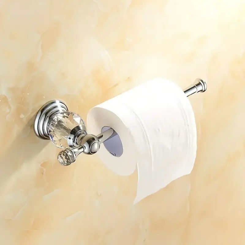 トイレットペーパーホルダー アンティーク クリスタル シルバー ゴールド ヴィンテージ 高級感 綺麗 モダン ホテルライク お洒落 SNS映え インスタ映え