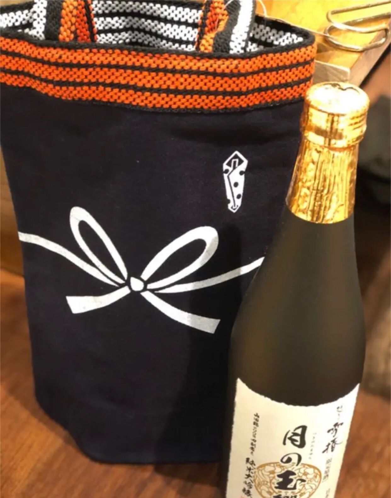 四合瓶日本酒用トートバック 紺地・白地｜新品 - メルカリ