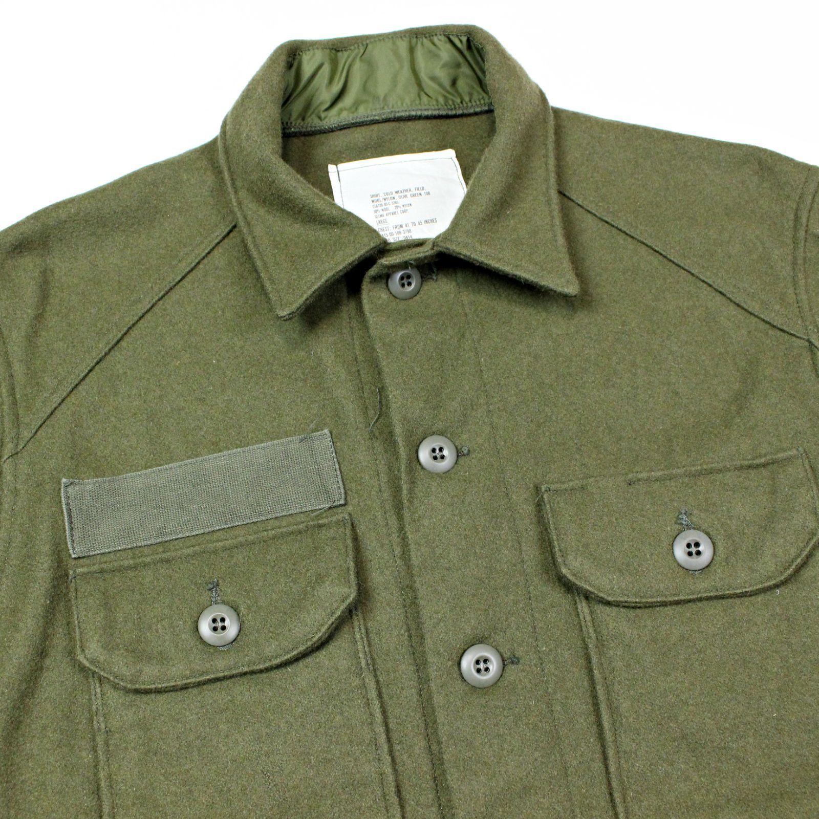 米軍実物 80s U.S ARMY ウールシャツ ジャケット LARGE OG-108 
